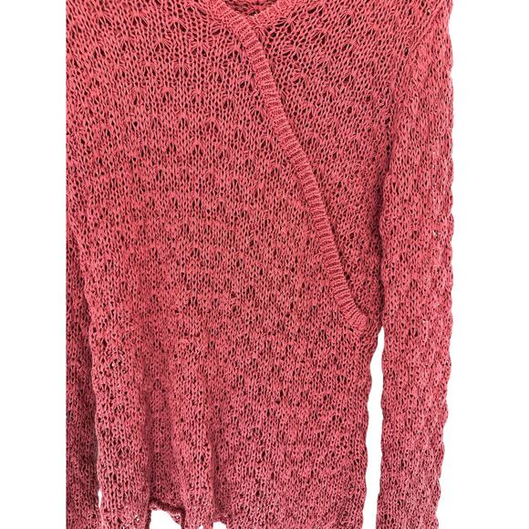 Anthropologie Moth Pink Knit Brat Cozy Hooded Pullover Sweater Size Medium - Picture 4 of 9